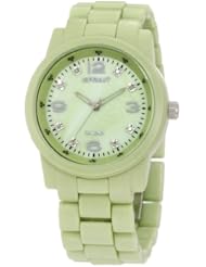 Sprout Womens ST/5041GMLG Diamond Dial Light Green Corn-Resin Bracelet  Watch