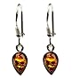 Sterling Silver Honey Amber Drop Earrings
