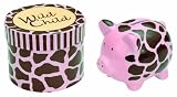 Manual Woodworkers Wild Child Ceramic Piggy Bank in a Gift Box, Pink, 4 X 4 X 3.25