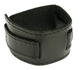 Neptune Giftware Black Leather Strap Cuff Wrap Gothic Wristband Bracelet Buckle Fastening - 38