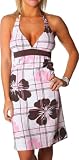 Alki'i Missy Hibiscus Halter Summer Beach Sun Dress - Kauai Print