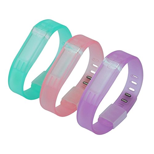 Generic Replacement Wrist Band for Fitbit Flex with Secure Fasteners Sleeve and Metal Clasps Large Pack of 3