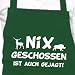 Nix geschossen ist auch gejagt - Grillschürze, Kochschürze, Küchenschürze, Latzschürze mit verstellbarem Nackenband und Seitentasche - Die Geschenkidee!