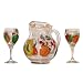 ArtisanStreet's 3-Piece Sangria Set. Glasses & Matching Pitcher in Fruit Design. Hand Painted.