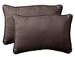 Pack of 2 Outdoor Patio Rectangular Throw Pillows 18.5" - Dark Chocolate Brown