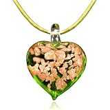 Green Heart With Bronze Murano Glass