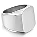 MeMeDIY Silver Stainless Steel Ring Signet - Customized Engraving