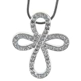 Pugster Sterling Silver Open Cz Celtic Cross Necklace Pendant
