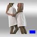  : Womens Royal Blue Terry Velour Shower Wrap 100% Cotton Terry, 32" Length