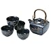 Japanese Dragonfly Tea Pot and Tea Cups Set in Blue - 5 Pieces