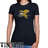 NCAA Canisius College Golden Griffins Ladies Navy Blue Distressed Logo Vintage Slim Fit T-shirt