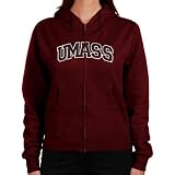 NCAA UMass Minutemen Ladies Arch Applique Midweight Zip Hoodie - Maroon