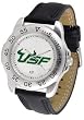 South Florida Bulls Suntime Mens Sports Watch w/ Leather Band - NCAA College Athletics