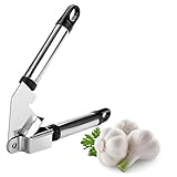 Garlic Press and Peeler Tube, Iwotou Professional Solid Stainless Steel Garlic Press and Peeler Set for Mince Unpeeled Cloves