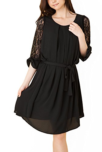 (Goldjapan)ゴールドジャパン 大きいサイズ レディース シフォンワンピース レース ワンピース 七分袖 7分袖 半袖ワンピース ミニワンピ ひざ上 ミニ ミニ丈 Aラインワンピース チュニック Aライン フォーマル パーティー ドレス 結婚式 二次会 入学式 入園式 カジュアル エレガント きれいめ jp049