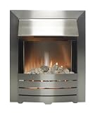 The Adam Helios Brushed Steel Electric Fire with Pebble Bed Glow Effect