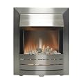 The Adam Helios Brushed Steel Electric Fire with Pebble Bed Glow Effect