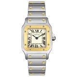 Cartier Ladies W20012C4 Santos 18K Gold and Stainless Steel Watch by Cartier