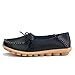 Joansam Women's Driving Shoes Cowhide Leather Lace-Up Loafers Boat Shoes Flats