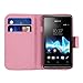 kwmobile® Elegant leather case for the Sony Xperia E with magnetic fastener and stand function in Hot Pink
