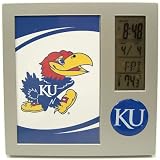 KANSAS JAYHAWKS LCD DESK CLOCK ALARM PHOTO FRAME
