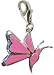 Chrysalis Sterling Silver Ladies Butterfly Charm Pink Enamel
