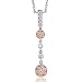 18k Two Tone Gold White and Pink Diamond Pendant Necklace (GH, SI, 0.75 carat)