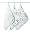 aden + anais Muslin Washcloth Set 3-Pack - Aqua and Silver