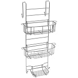 Zenna Home E7803STBB, Over-the-Shower Door Caddy, Stainless Steel