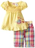 Young Hearts 2 Piece Flower Sash Pullover And Plaid Short Set