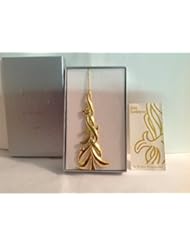 Home: Wallace Silversmiths Gold (24k Plate) Christmas Ornament " Tree with Doves 1988 - Wallace Silversmiths