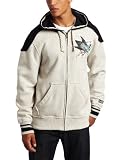 NHL Men's San Jose Sharks Classics Full Zip Fleece Hood (Grey, X-Large)
