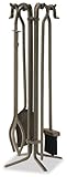 IMAGE OF Uniflame 5 PC Bronze Fireset with Crook handles