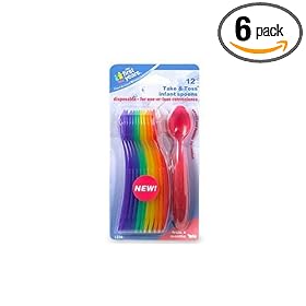 The First Years Take & Toss Infant Spoons, 12-Count Packages (Pack of 6)