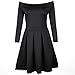 FANCYINN Women Off-shoulder Long Sleeve Lace Evening Cocktail Party Pleated Dress