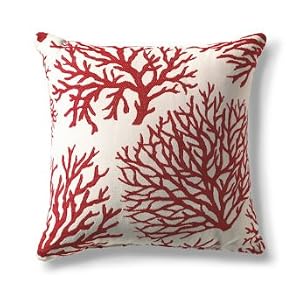 Outdoor Coral Red Throw Pillow - Grandin Road