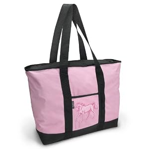 Pink Horse Tote Bag Cute Pink Horses - For Travel or Beach Best Unique Gift Ideas for Her, Women, or Ladies