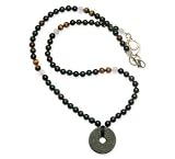 Bloodstone and Tiger's Eye Performance Necklace with Coin - 16 1/2