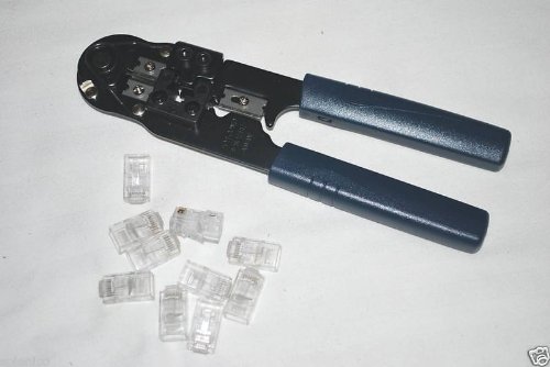 new crimper/stripper/crimper rj45 cat5 tool 10 connect