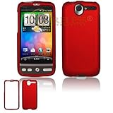 HTC Desire G7 Red Rubber Feel Protective Case Faceplate Cover