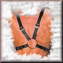 Men's Unique Leather Half Harness Adjustable One Size Shown with Y2L-24-100 Thong