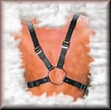 Men's Unique Leather Half Harness Adjustable One Size Shown with Y2L-24-100 Thong