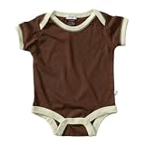 Babysoy Short Sleeve Basic Bodysuit , Chocolate 18-24 Months