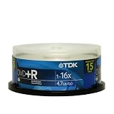 TDK Electronics DVD+R47FCB15 Single sided 16X compatible 15 pack