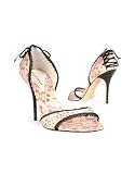 Quai D'Orsay Provencal Printed Satin and Leather d'Orsay Sandal Shoes