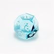 GameScience Translucent Precision Laser Blue d12 Dice, hand-painted