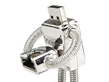 8GB ROBOT Stainless Steel High Speed USB 2.0 High Speed Flash Pen Drive Disk Memory Stick Support Windows and Mac OS Shock Proof Metallic Body with Key Ring and Belt Loop Great Gift (01-023)