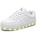 PEAK Multi-Color LED Light Up Shoes with USB Charging for Little Kid/Big Kid(White),5.5 M US Big Kid