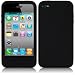 IPHONE 4 / IPHONE 4S SOFT SILICON SKIN CASE - BLACK WITH SCREEN PROTECTOR GUARD PART OF THE QUBITS ACCESSORIES