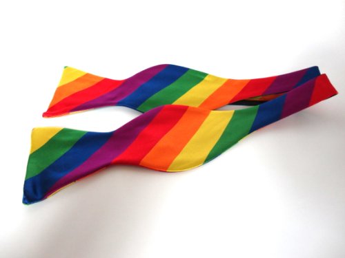 Marlon Garci Silk Rainbow Bow Tie Gay Pride
